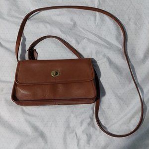 Coach Brown Leather Crossbody Mini Handbag Good Condition